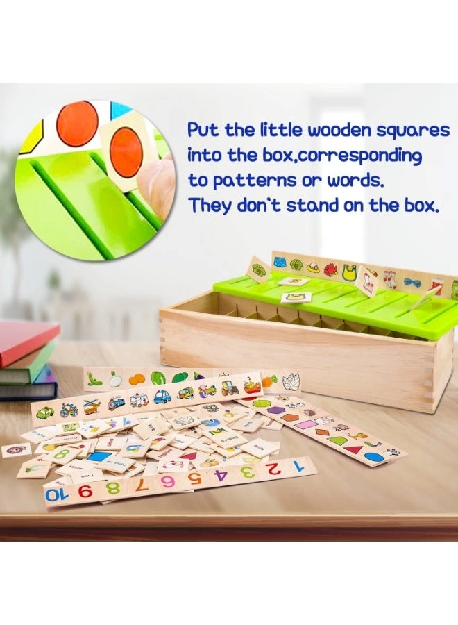 Wooden Montessori Toys - Age 1 2 3 4 8 boards 80 little wooden blocks