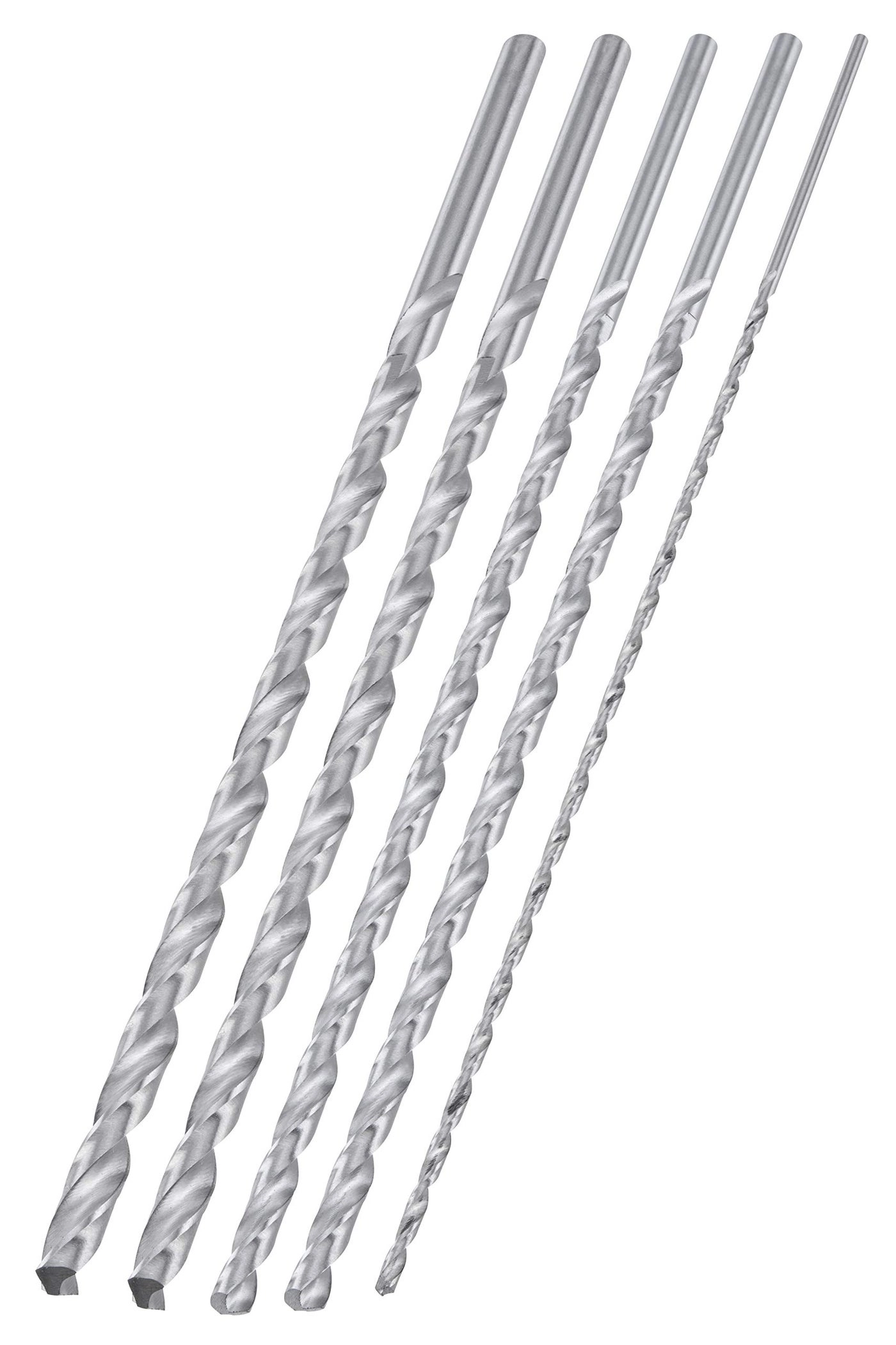 10047A - M2 HSS Steel 5-Piece 1/8, 3/16, 1/4, 5/16, and 3/8-Inch