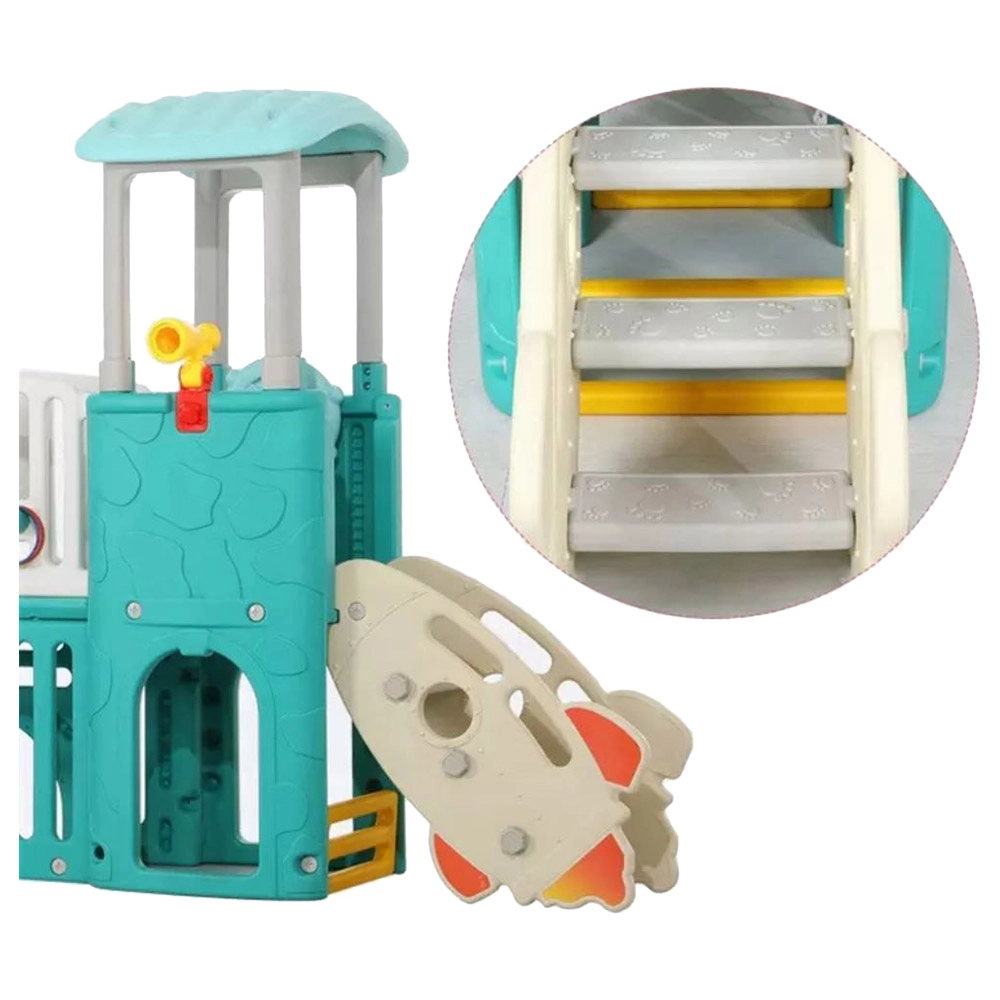 Multiplay Airplane Activity Tower - 2 Slides Blue