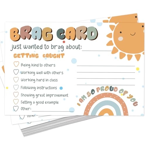 Boho Sunshine Classroom Brag Cards - Kids (Elementary School) 50 pieces