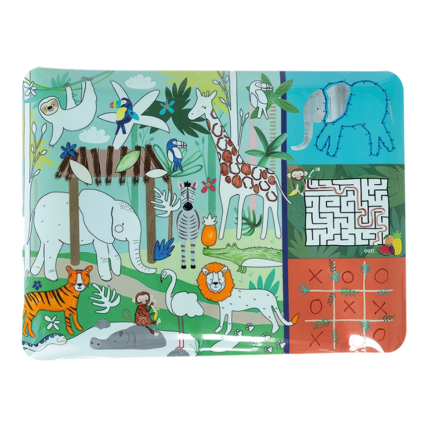 Floss & Rock Jungle Colouring Fun And Games Mat - Suitable for 3 years and above