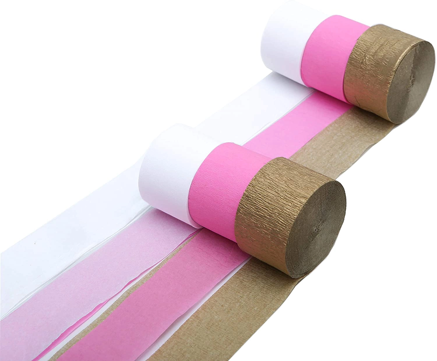 Party Time Trading LLC Paper Streamer - 6 Rolls Wedding Valentines Baby Shower Bachelorette Birthday