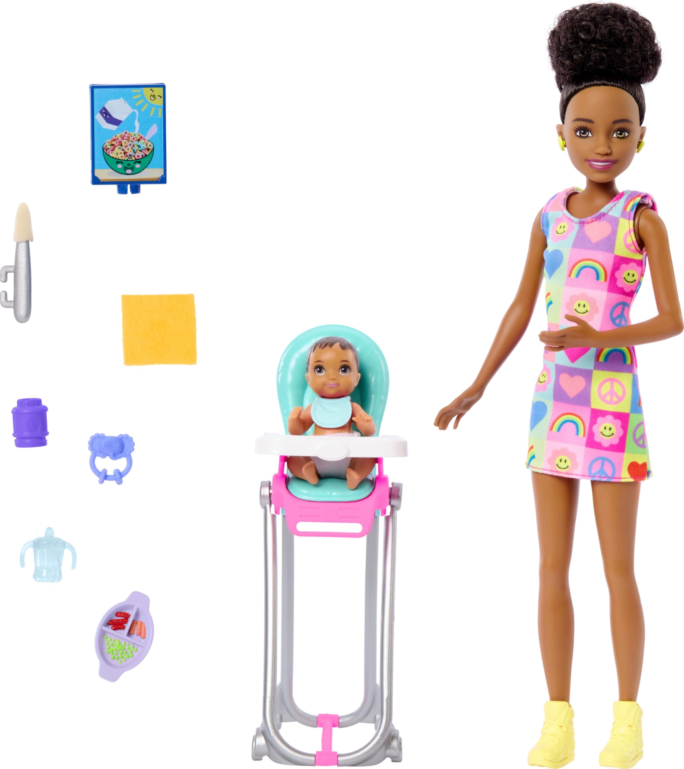 Barbie Skipper Babysitters, Inc. Dolls & Playset - Brunette 10 piece Ages 3+
