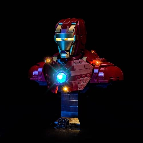 Iron Man MK4 Bust - LED Light Set Compatible 76327 red