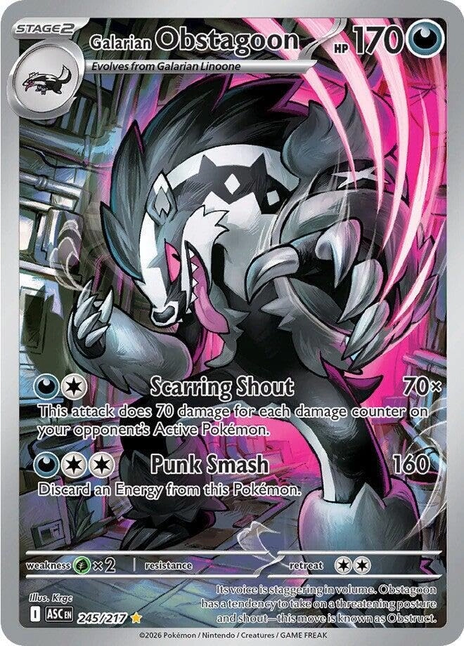 Pokémon Galarian Obstagoon 245/217