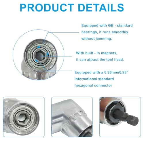 Right Angle Drill Attachment - 140mm 60mm 1/4-inch