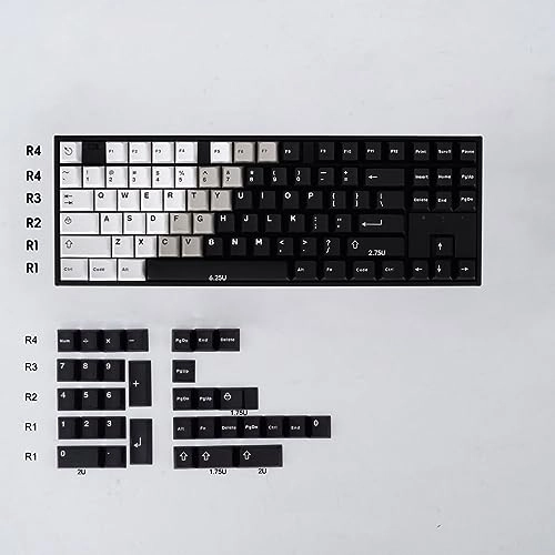 White Black Gradient Keycaps Set - Wired