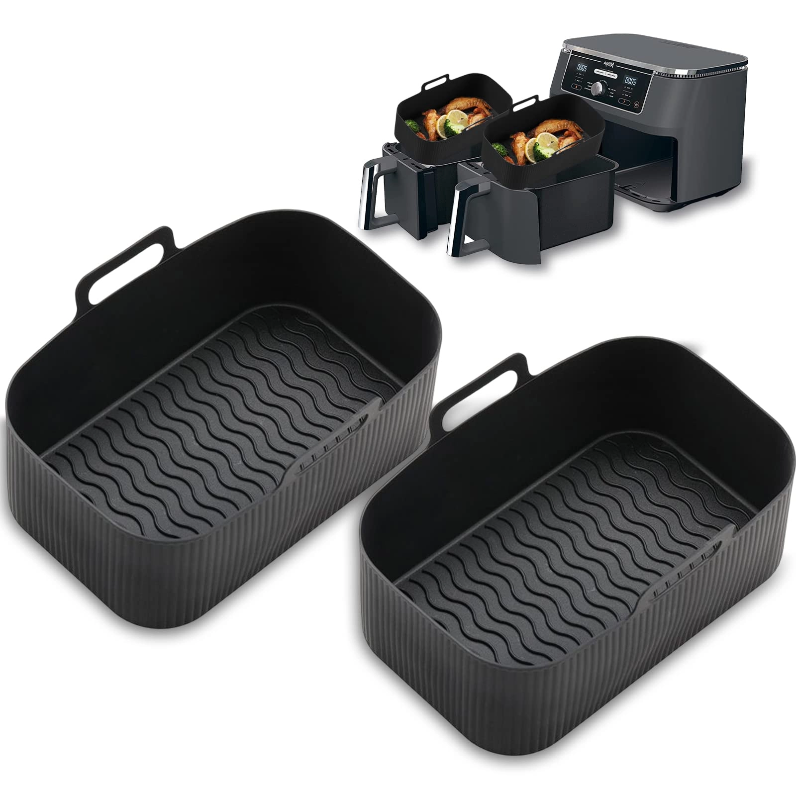 CNMTCCO Silicone Air Fryer Liners - Silicone 2Pcs