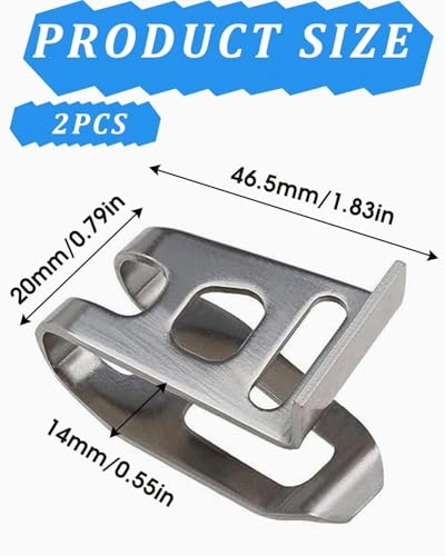 Belt Hook Clips - 2 Pcs Stainless Steel Silver