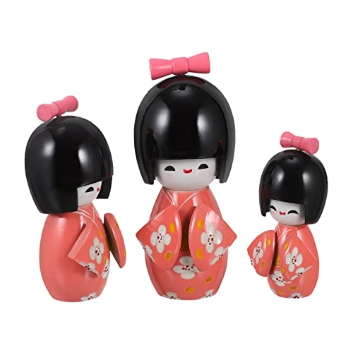 Kimono Doll - 13.5X6X6CM Wooden Yellow Set