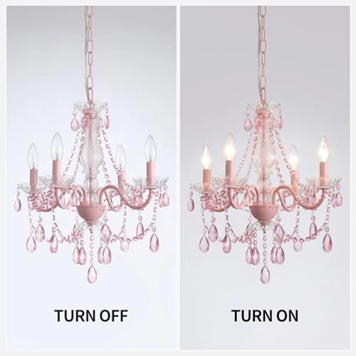 Crystal Pink Chandelier