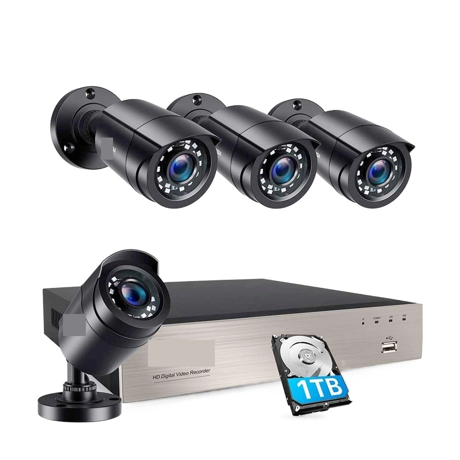 DVR + Camera - 8PCS 8CH 1080p 2.0MP