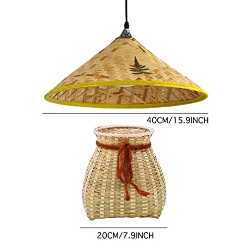 Bamboo Chandelier with Fish Basket