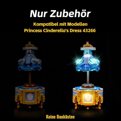 LED Light Set - Compatible with Lego Cinderella's Dress 43266 Battery Powered