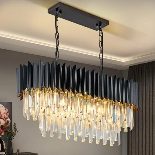Crystal Pendant Light - 8 x E14 80x30 cm
