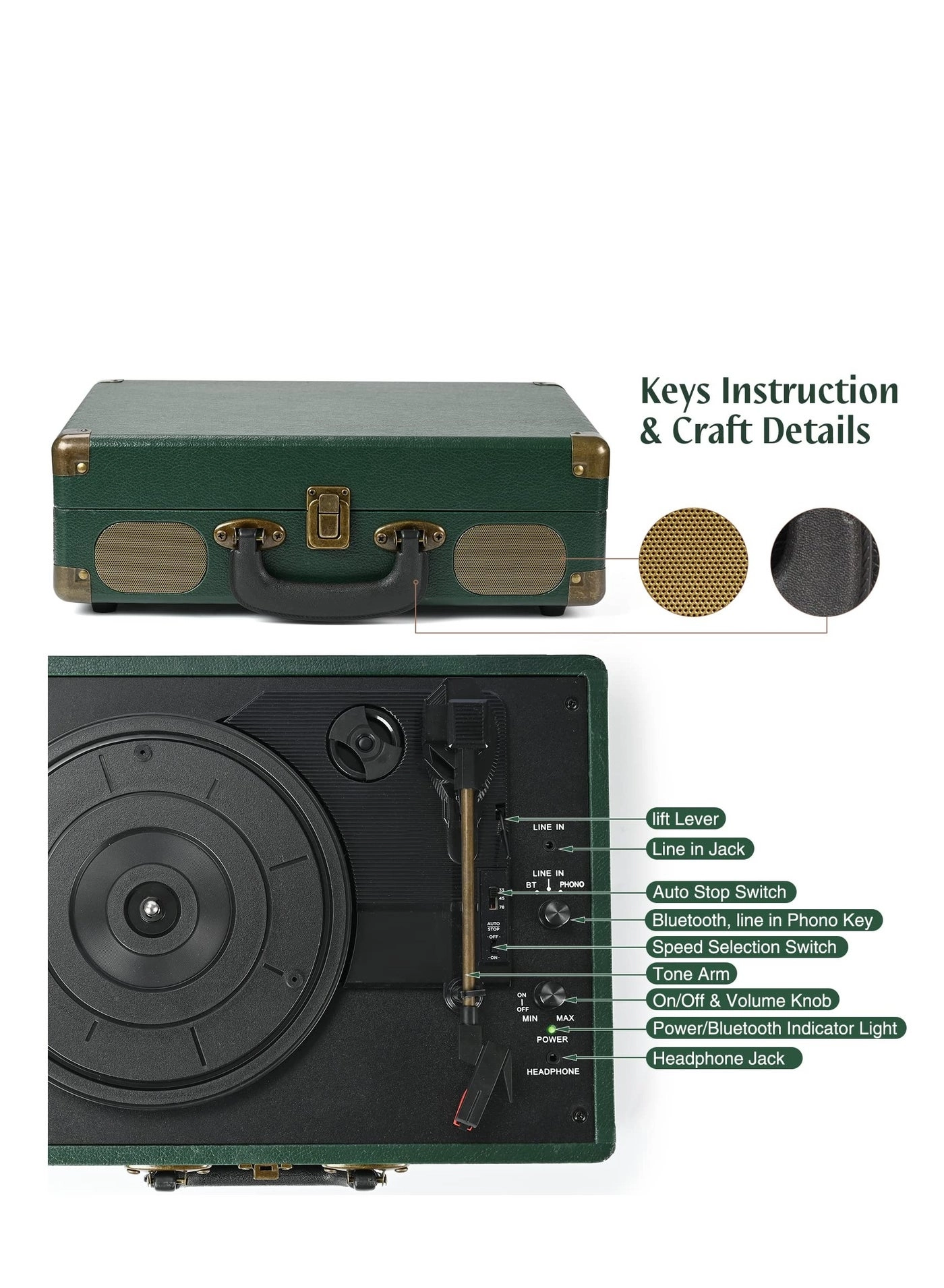 Vinyl Record Player - Belt-Driven