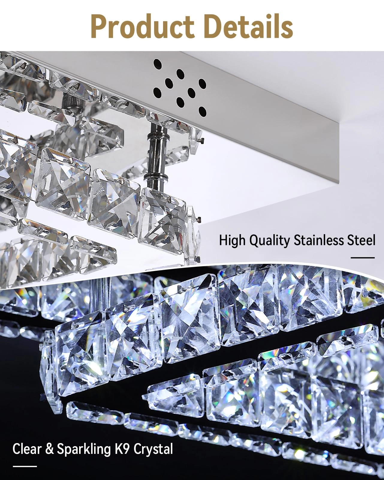 Crystal Ceiling Light - 3000k-6000k Dimmable