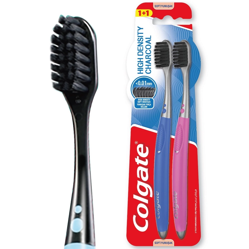 Colgate High Density Charcoal Toothbrush - Soft 2-Piece Pack