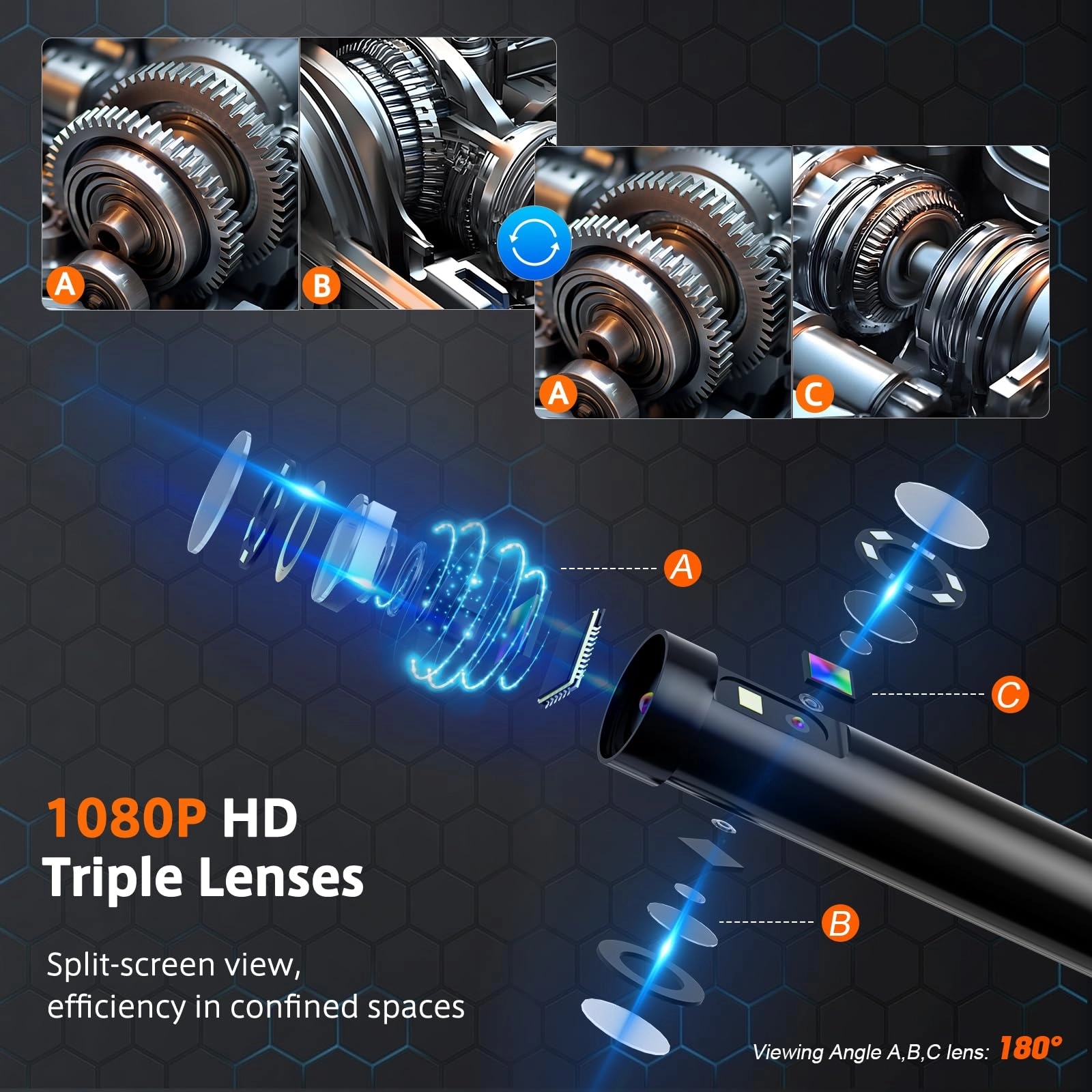 Triple Lens endoscope - 50FT