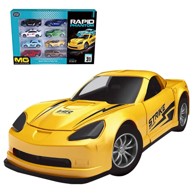 Slide Die Cast Toy Car Play Set - 8pcs