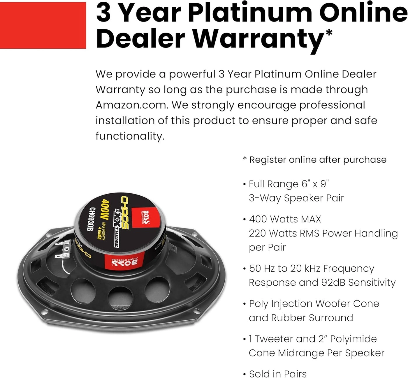 CH6930 - 6 x 9 Inch 3-Way Full Range Audio