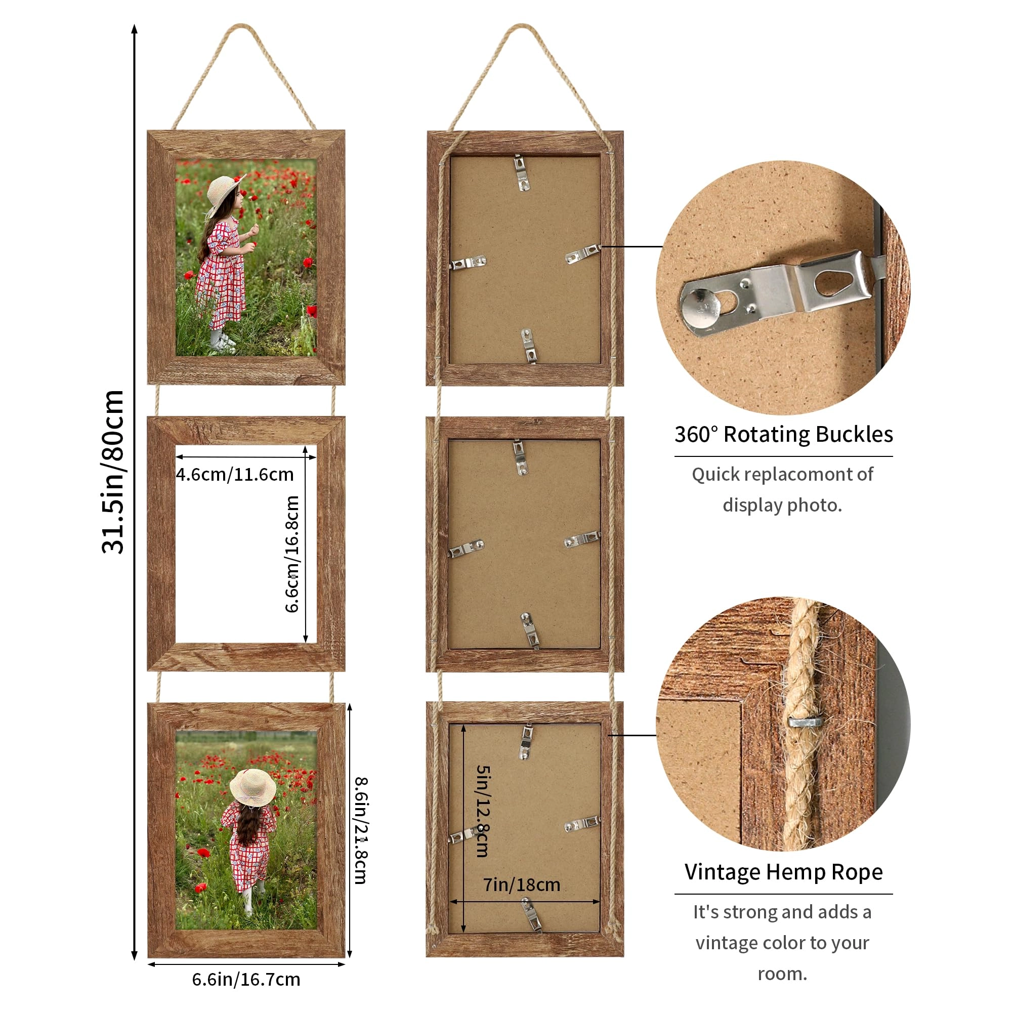 Collage Picture Frames - 5x5 in 3 Opening