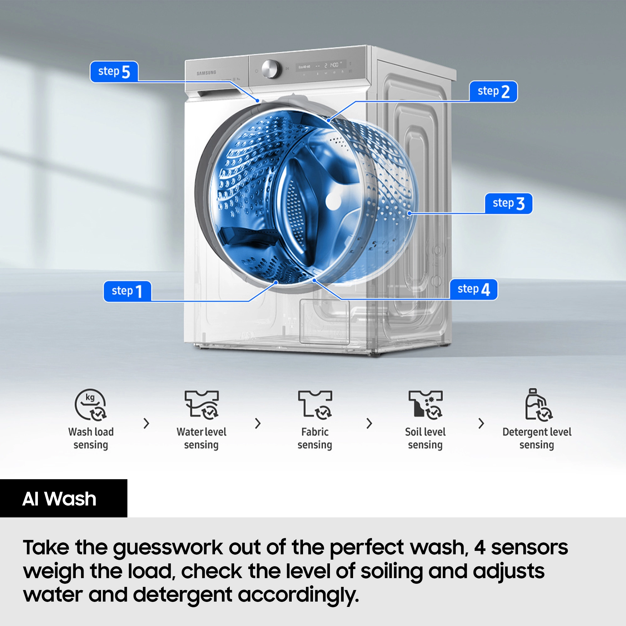 9Kg Front Load Washing Machine - Inverter AI Addwash