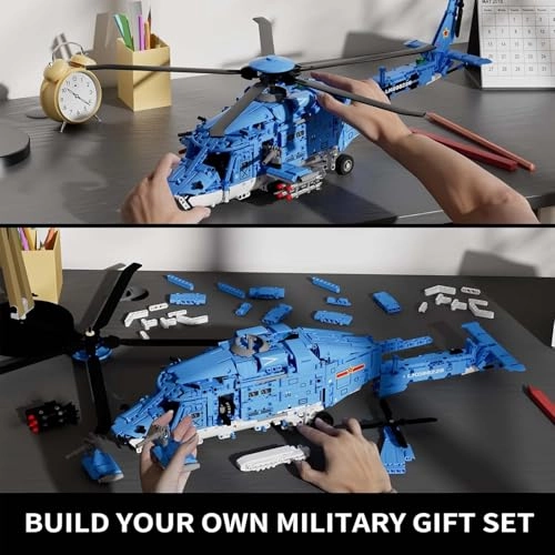 Military Helicopter - Large Compatible with Lego Sets