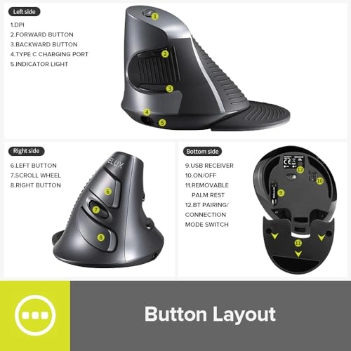 M618DB Vertical Ergonomic Mouse - Wireless