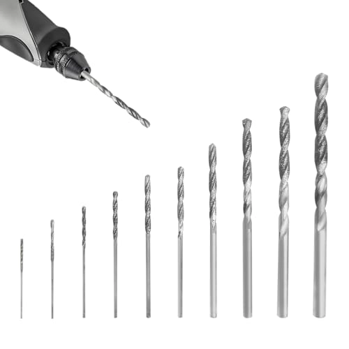 Flylin Twist Drill Bits - diamond 10Pcs 0.8 mm 1.0 mm 1.2 mm 1.5 mm 1.8 mm 2.0 mm 2.5 mm 3.0 mm 3.5 mm 4.0 mm