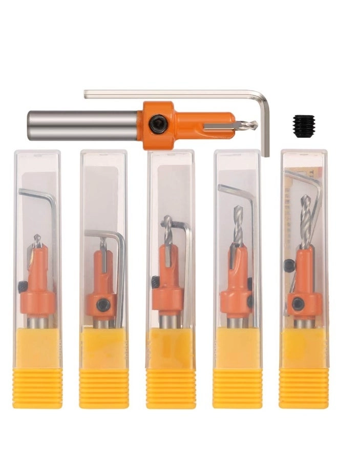 HSS Countersink Drill Bit Set - 5 Pcs 2.8mm 3mm 3.2mm 3.5mm 4mm