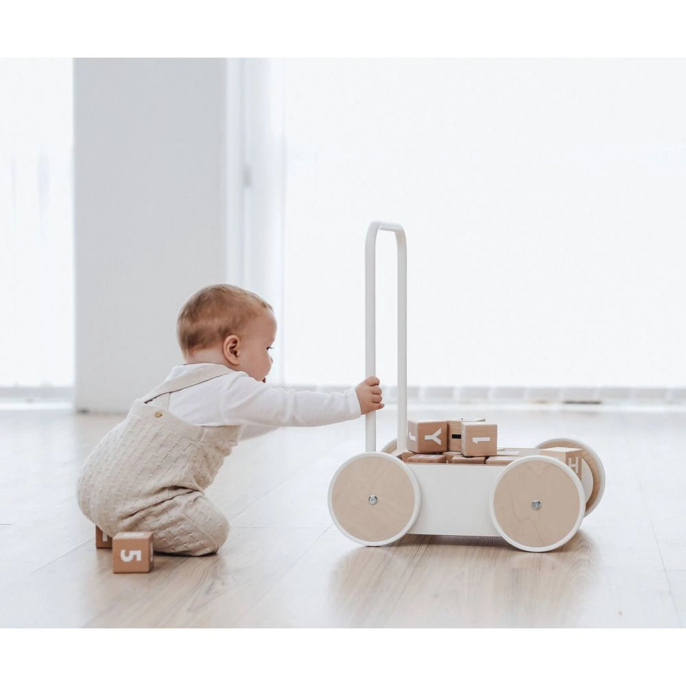 Wooden Baby Walker - White 53 x 30 x 42 cm