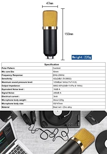 Microphone Suspension Scissor Arm Stand - Adjustable XLR Connector