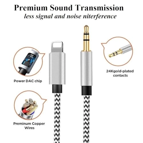 Aux Cord for iPhone - 3.3FT Lightning Aux