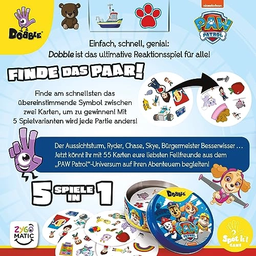 Dobble Paw Patrol - Eco-Sleeve Card Game (German)