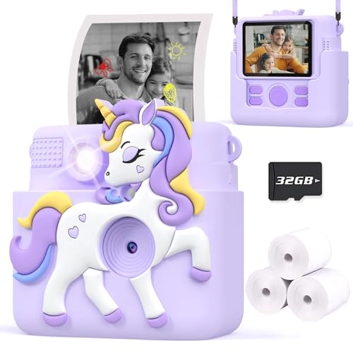 instant print camera for kids - 1080P 8MP