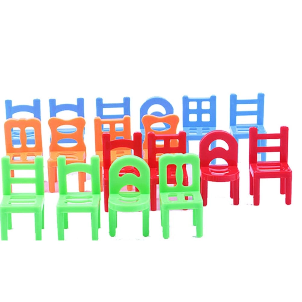 Plyisty Balancing Chairs Stacking Game - 18 months - 3 years 18 pieces
