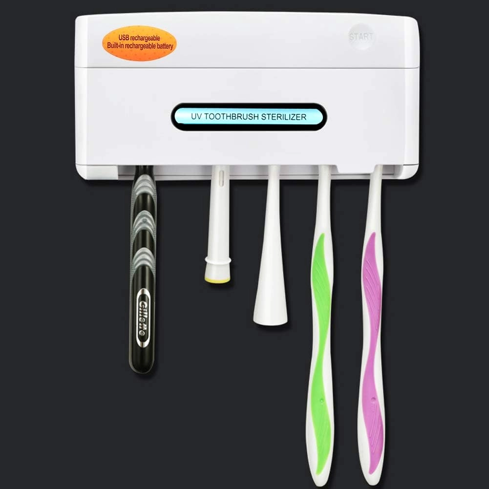 UV Sterilizer Toothbrush Holder - Wall-mounted 4 toothbrushes