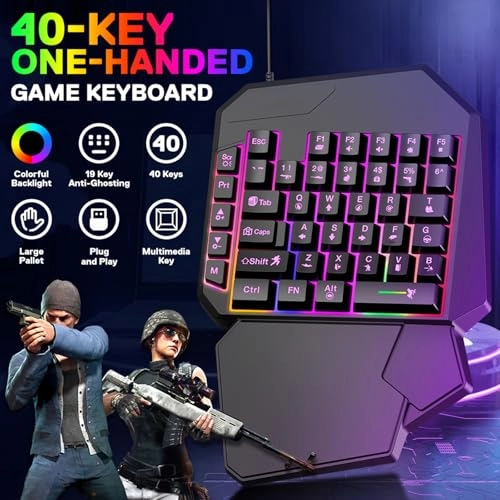 Single Hand Gaming Keyboard - Wired