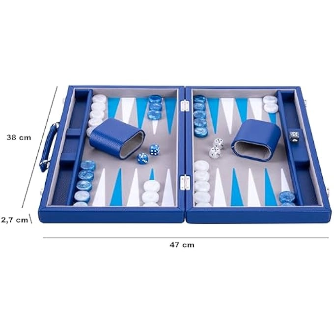 LUXURY BACKGAMMON - FAUX LEATHER EXTERIOR SPECIAL FELT INLAY