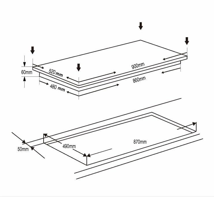 HIC-W95E-GBI Induction hob