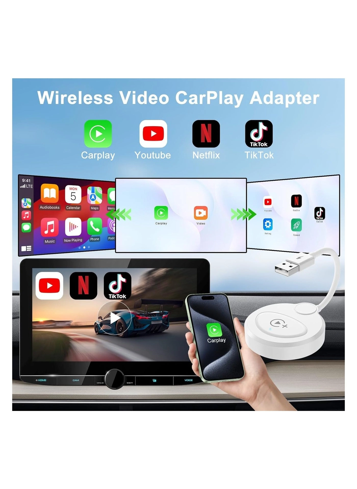 CarPlay Wireless/Android Auto Adapter - USB