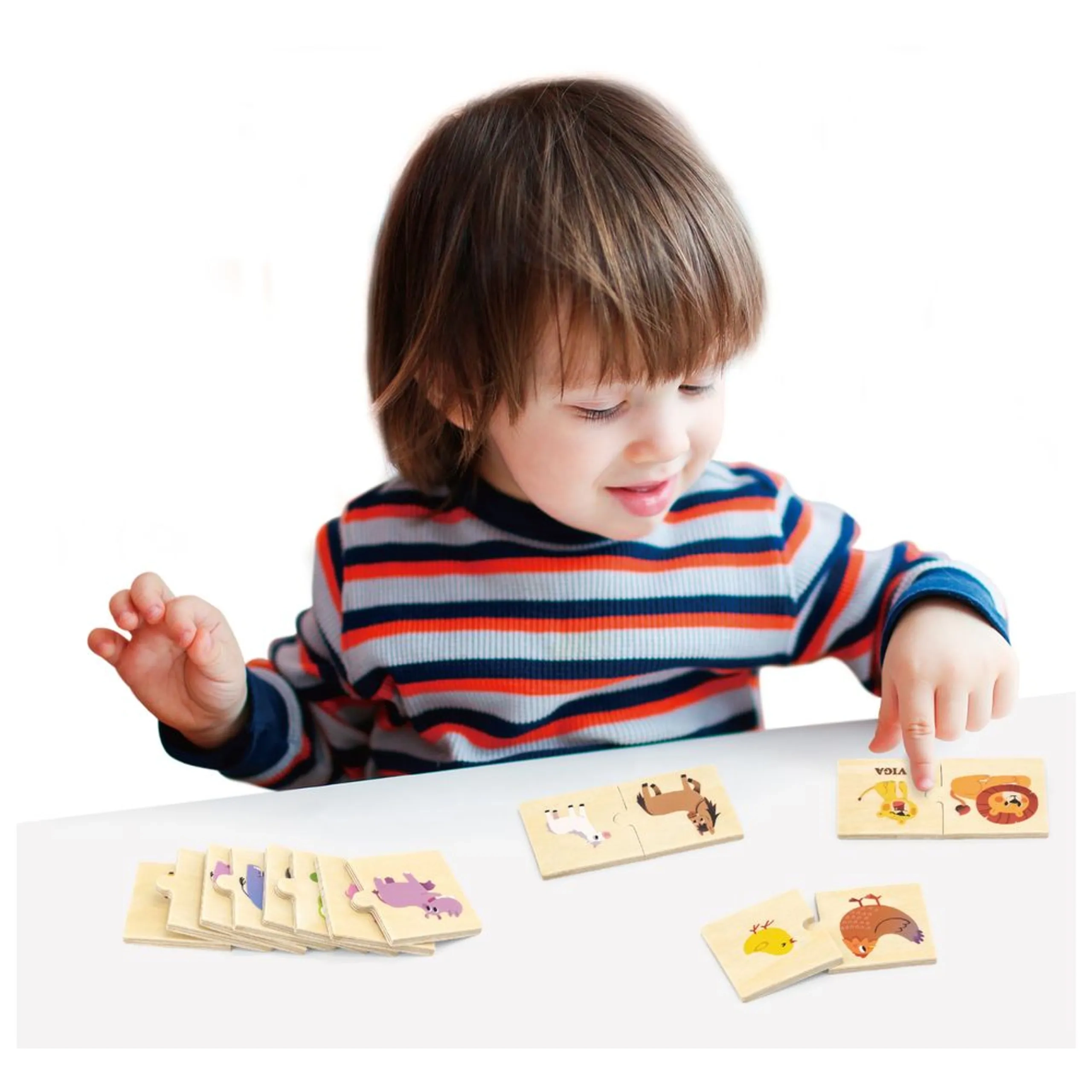 Mix & Match Wooden Learning Puzzle Set - 18 months+ 24 pieces