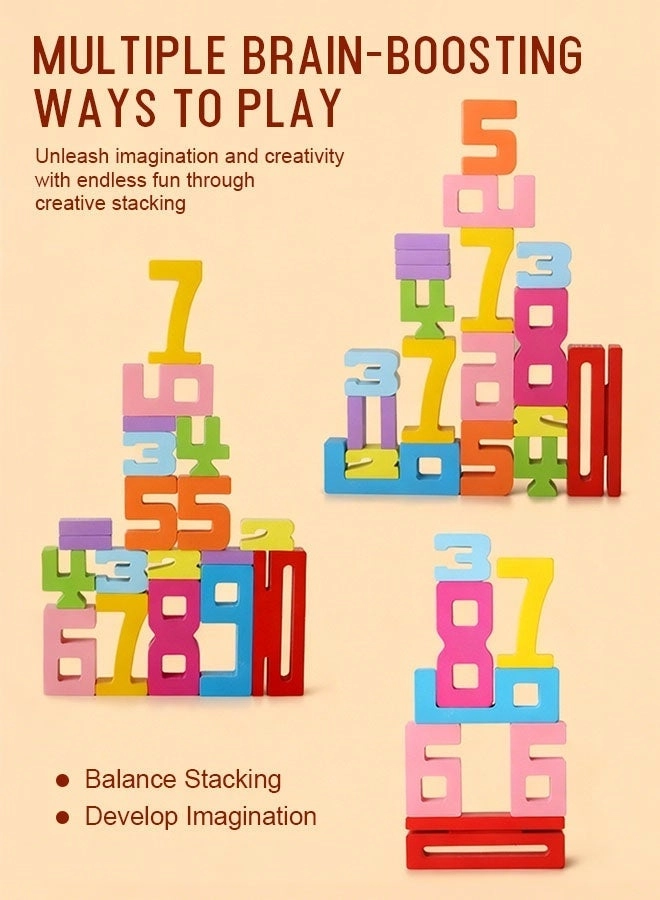 Wooden Number Blocks Puzzle - 3+ 10 pieces