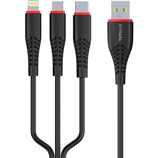 Smart 3 in1 Series Cable - Lightning to Type-C to Micro 1.2m