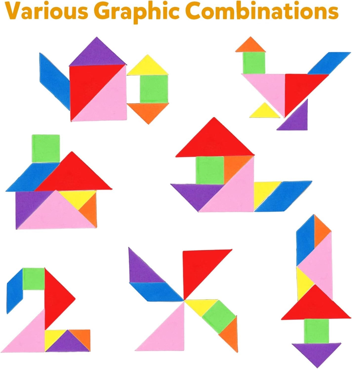Magnetic Tangram - Birch Wood Multicolor