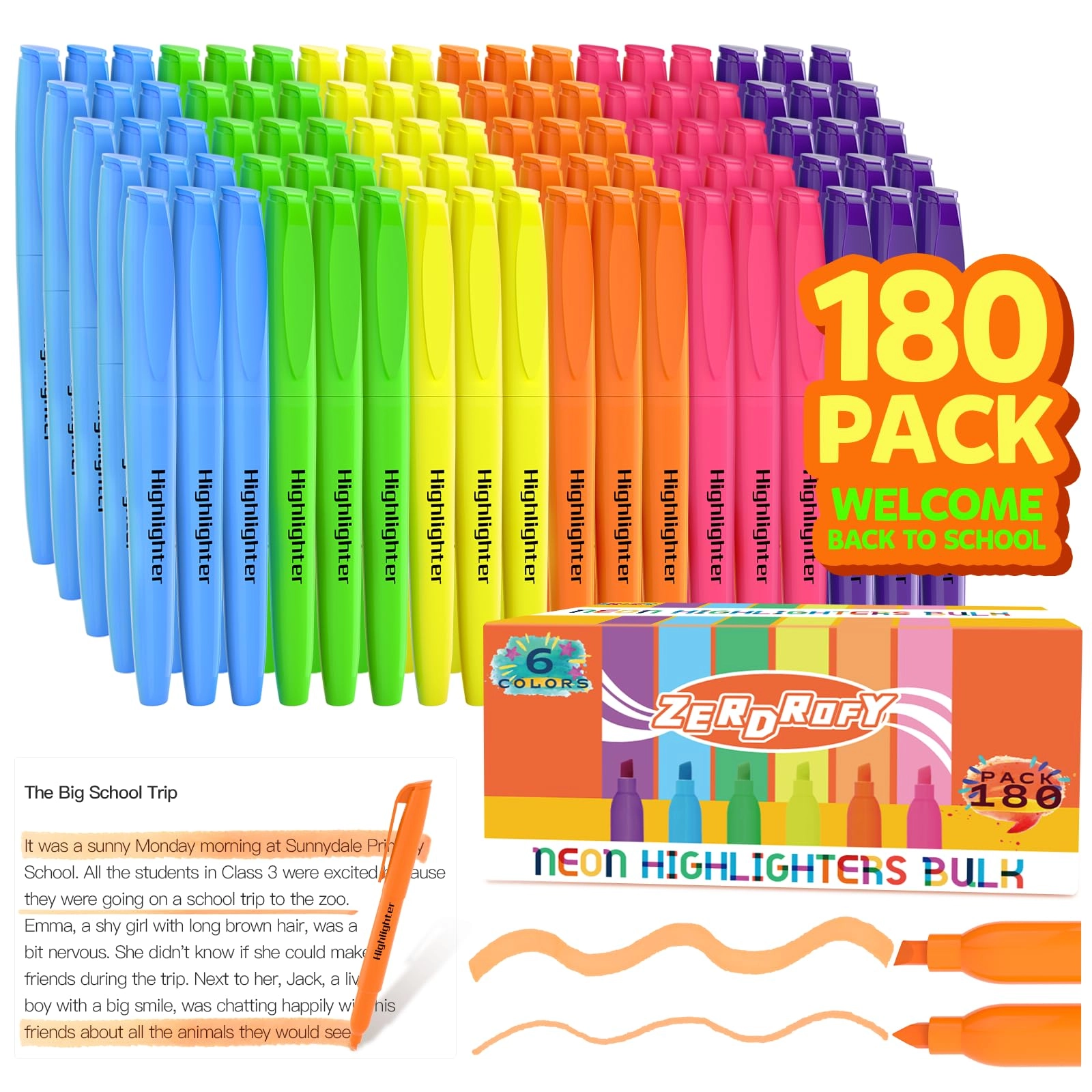 zerdrofy Highlighters - Multicolor Chisel