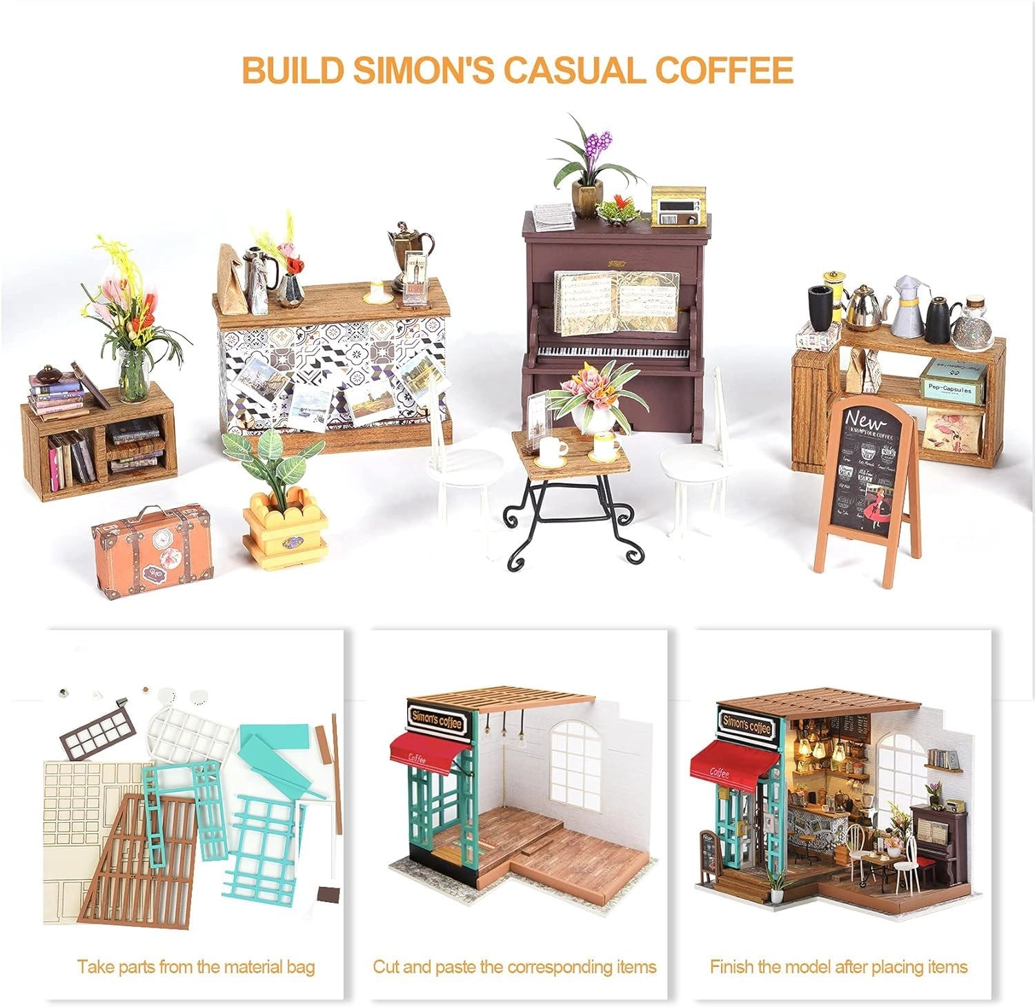 DIY Miniature Dollhouse Kit - Halloween/Christmas 1:20