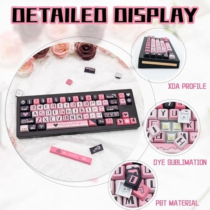 PBT KEYCAPS - 140 Keys Pink MAO Profile