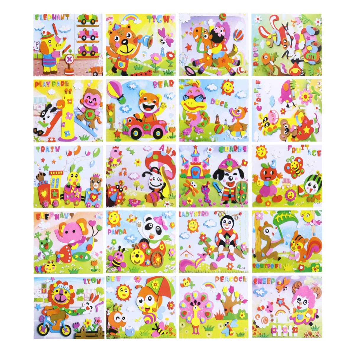 HFAOHO Kids 3D Stickers - 20 Pack EVA
